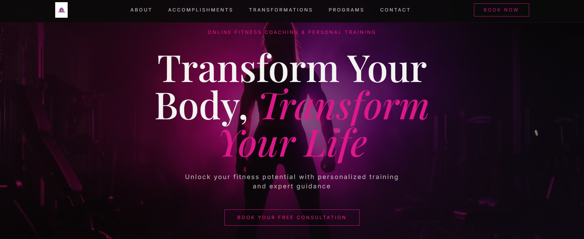 Iconik Fitness website homepage hero
